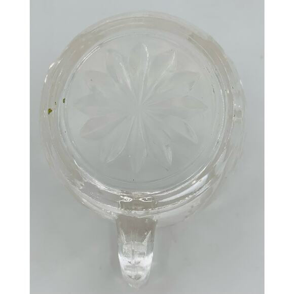 Anchor Hocking Stars And Bars Small Clear Creamer 5 Ounce Pitcher Handle 3" Diam - Picture 4 of 6